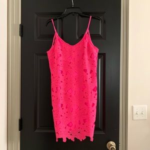 Tea & Cup Hot Pink Mini Dress (L)